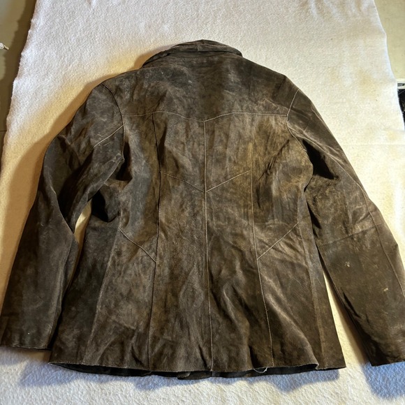 Maxima Wilsons The Leather Experts Womens Brown Suede Blazer Jacket Size L - Picture 9 of 10